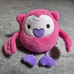 Valentine Plush Round Owls with Heart Shaped Face and Heart Shaped Feet 4"